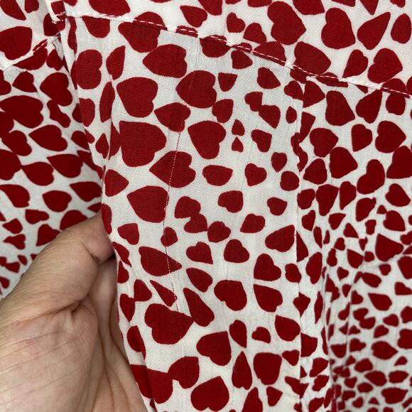 Rue Stiic Laguna Mini Dress Red White Heart Print Size M V-neck Valentines - Picture 7 of 13
